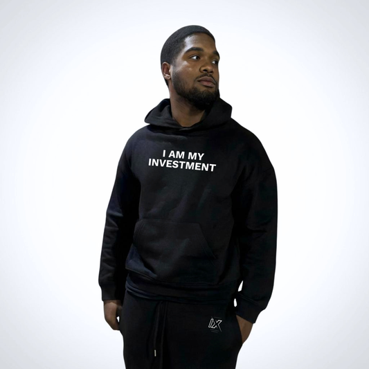 I Am My Investment Black/White Hoodie