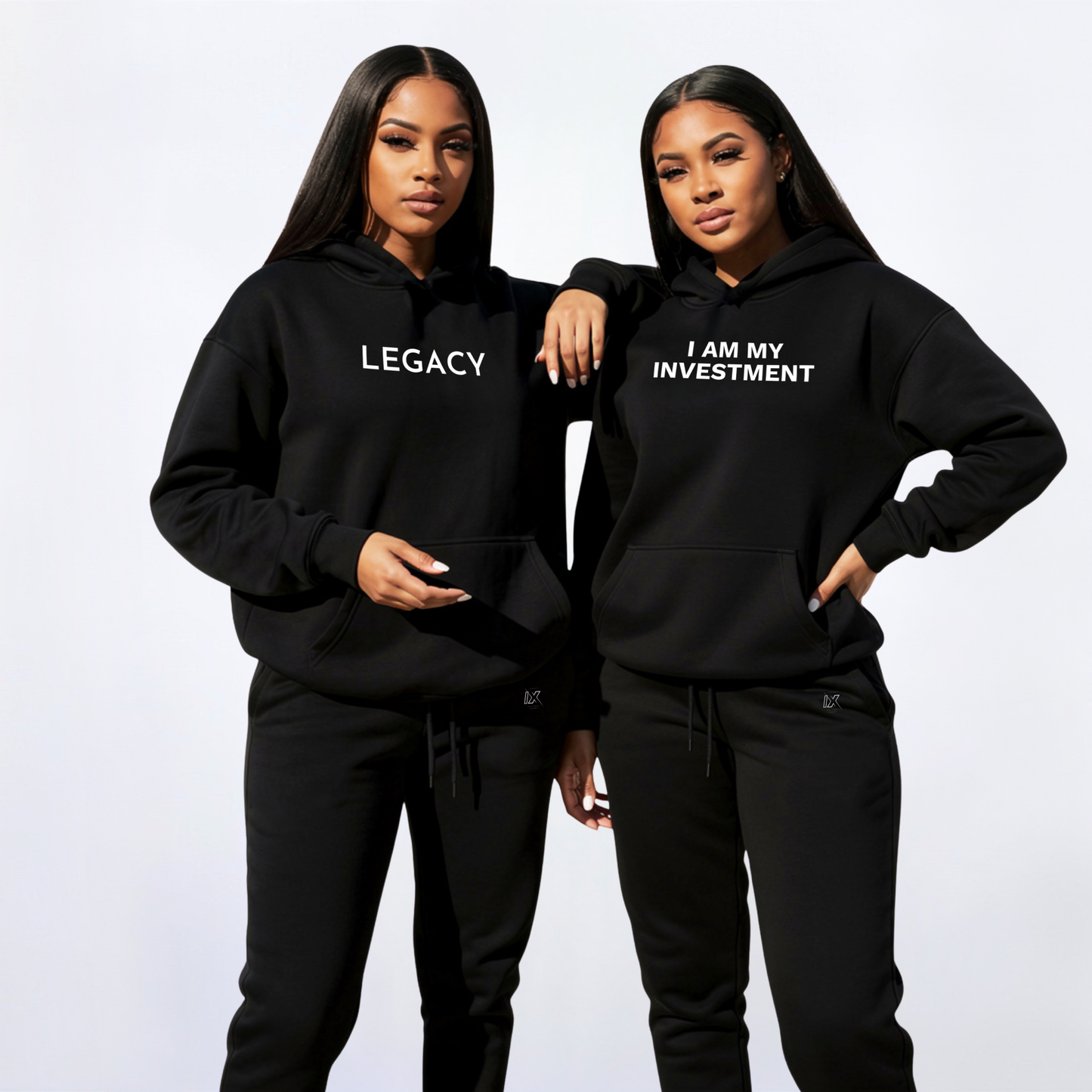 Legacy Nine Apparel Black Tie Logo Sweatpants