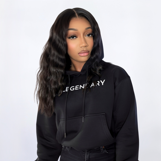 Legendary Black/White Cropped Hoodie