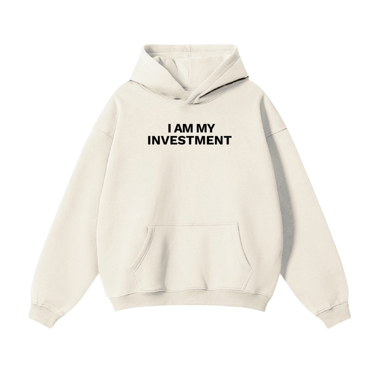I Am My Investment Rich Crème/Black Hoodie