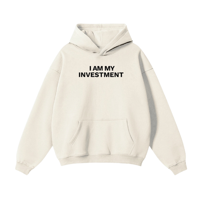 I Am My Investment Rich Crème/Black Hoodie