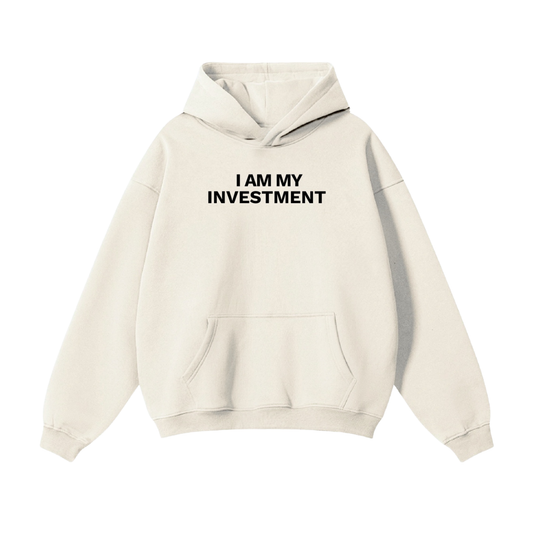 I Am My Investment Rich Crème/Black Hoodie