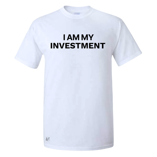 I Am My Investment White/Black Tee
