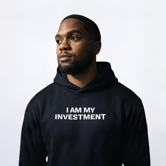 I Am My Investment Black/White Hoodie