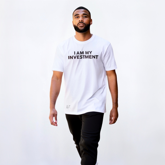 I Am My Investment White/Black Tee
