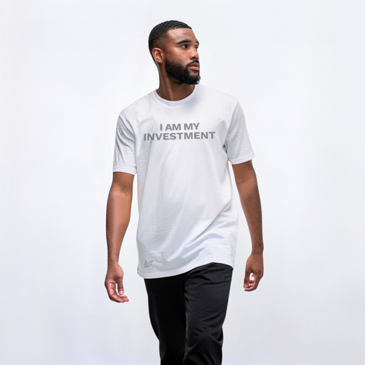 I Am My Investment White/Grey Tee