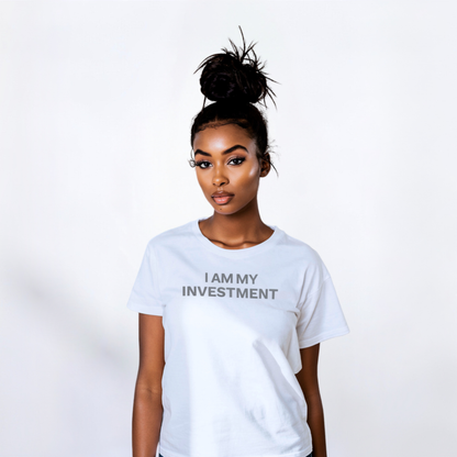 I Am My Investment White/Grey Tee