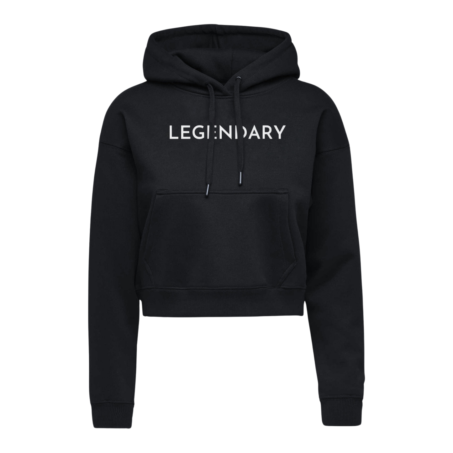 Legendary Black/White Cropped Hoodie
